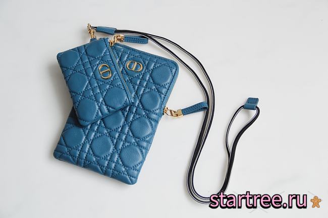 Dior Caro Multifunctional Pouch Blue - 18.5x12x7.5cm - 1