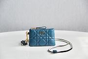 Dior Caro Multifunctional Pouch Blue - 18.5x12x7.5cm - 5