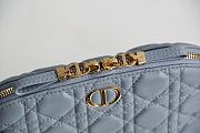 Dior Caro Beauty Pouch Black Cannage Lambskin Light Blue - 23x15.5x7.5cm - 5