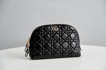 Dior Caro Beauty Pouch Black Cannage Lambskin Black - 23x15.5x7.5cm