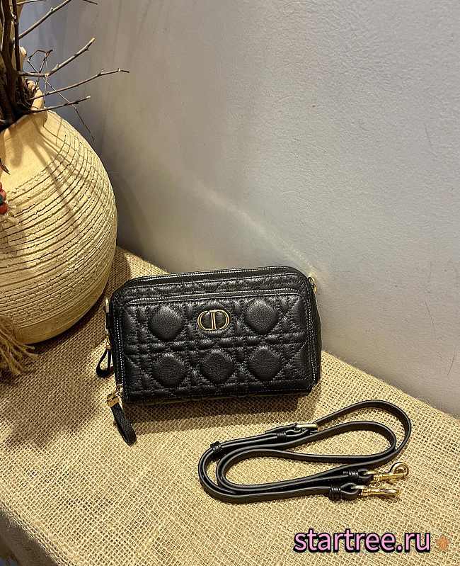 Dior Caro Double Pouch Black - 19x 10.5 x 5 cm - 1