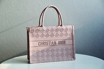  Christian Dior Book Tote Bois de Rose Cannage Embroidered - 36.5x28x17.5cm