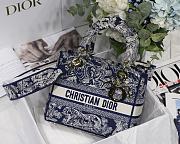 Dior Medium Lady D-Lite Bag Blue -  24 x 20 x 11 cm - 1