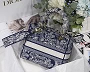 Dior Medium Lady D-Lite Bag Blue -  24 x 20 x 11 cm - 4