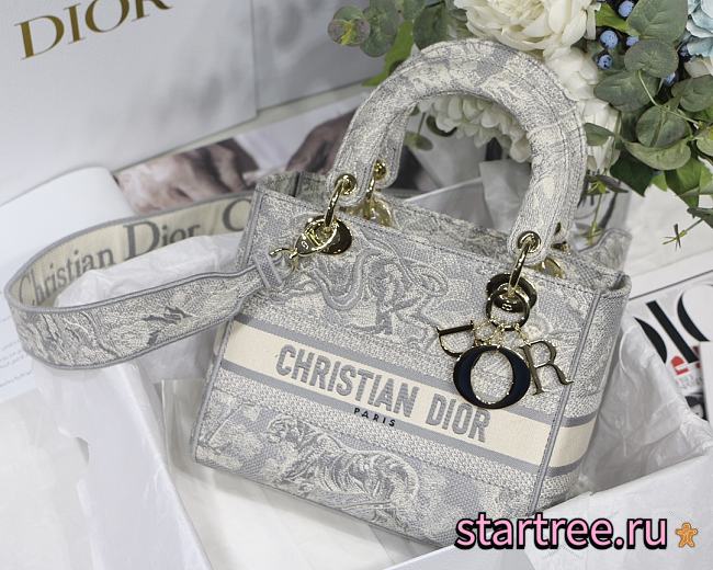 Dior Medium Lady D-Lite Bag Gray - 24 x 20 x 11 cm - 1