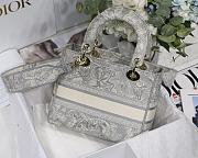 Dior Medium Lady D-Lite Bag Gray - 24 x 20 x 11 cm - 4