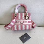 Dior Medium Lady D-Lite Bag Pink D-Stripes - 24 x 20 x 11 cm - 1