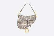 Dior Saddle Gray Oblique Embroidery - 25.5 x 20 x 6.5 cm - 1