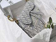 Dior Saddle Gray Oblique Embroidery - 25.5 x 20 x 6.5 cm - 6