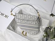 Dior Saddle Gray Oblique Embroidery - 25.5 x 20 x 6.5 cm - 5