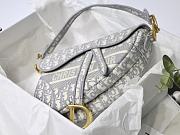 Dior Saddle Gray Oblique Embroidery - 25.5 x 20 x 6.5 cm - 4