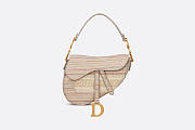 Dior Saddle Multicolor Stripes Embroidery - 25.5 x 20 x 6.5 cm - 1