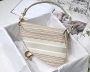 Dior Saddle Multicolor Stripes Embroidery - 25.5 x 20 x 6.5 cm - 4