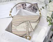 Dior Saddle Multicolor Stripes Embroidery - 25.5 x 20 x 6.5 cm - 3