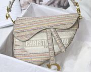 Dior Saddle Multicolor Stripes Embroidery - 25.5 x 20 x 6.5 cm - 2