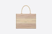 Dior Book Tote Multicolor Stripes Embroidery - 41.5x35x18cm - 1