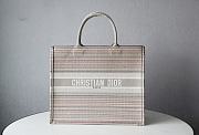 Dior Book Tote Multicolor Stripes Embroidery - 41.5x35x18cm - 6