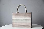 Dior Book Tote Small Multicolor Stripes Embroidery - 36.5x28x16cm - 1