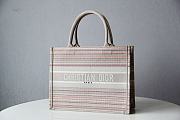 Dior Book Tote Small Multicolor Stripes Embroidery - 36.5x28x16cm - 3