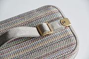  Dior Travel Vanity Case Multicolor Striped Embroidery - 18.5x13x10.5cm - 6