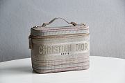  Dior Travel Vanity Case Multicolor Striped Embroidery - 18.5x13x10.5cm - 3