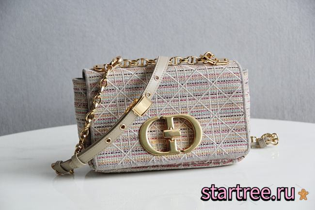 Dior Caro Multicolor Striped Embroidery - 20x12x7cm - 1