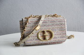 Dior Caro Multicolor Striped Embroidery - 20x12x7cm