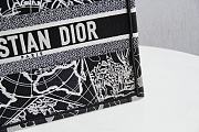 Dior Book Tote Black And White Around The World Embroidery- 36.5x28x14cm - 3