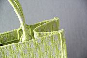 Dior Book Tote Lime Oblique Embroidery - 36x28x16cm - 4