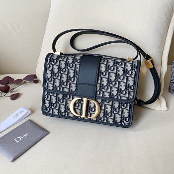 Dior 30 MONTAIGNE BAG Blue Dior Oblique Jacquard - 24×17×8cm