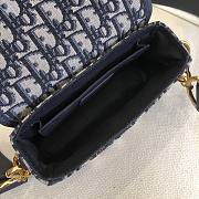 Dior 30 MONTAIGNE BOX BAG Blue Dior Oblique Jacquard - 17.5x11.5x5cm - 5