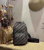 Dior Sling Bag Beige and Black Oblique Jacquard -  21x32x10cm - 1