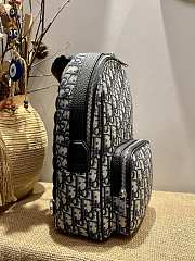 Dior Sling Bag Beige and Black Oblique Jacquard -  21x32x10cm - 3