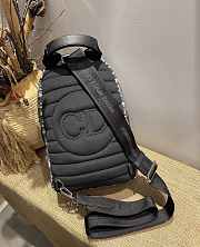 Dior Sling Bag Beige and Black Oblique Jacquard -  21x32x10cm - 5