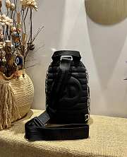 Dior Sling Bag Beige and Black Oblique Jacquard -  21x32x10cm - 4