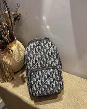 Dior Sling Bag Beige and Black Oblique Jacquard -  21x32x10cm - 2
