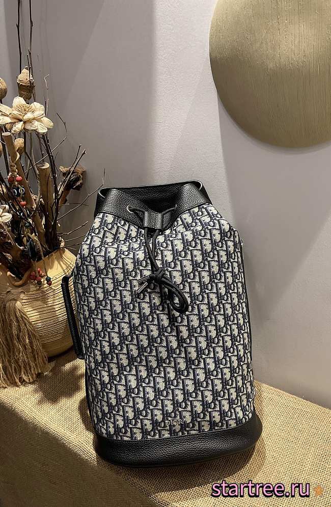 Dior Crossbody Backpack Beige and Black Oblique Jacquard - 29x47x20cm - 1