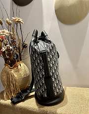 Dior Crossbody Backpack Beige and Black Oblique Jacquard - 29x47x20cm - 4