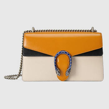 Gucci Dionysus Small Orange And White Grainy Leather - 28x17x9cm