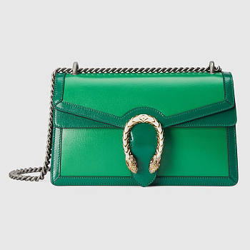 Gucci Dionysus Small Green Leather Bag - 28x17x9cm