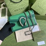 Gucci Dionysus Super Mini  Emerald Green Leather Bag - 16.5x10x4.5cm - 1