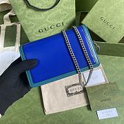Gucci Dionysus Super Mini Blue With Turquoise Leather Bag - 16.5x10x4.5cm - 4