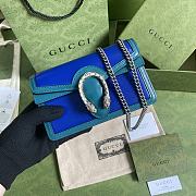 Gucci Dionysus Super Mini Blue With Turquoise Leather Bag - 16.5x10x4.5cm - 5