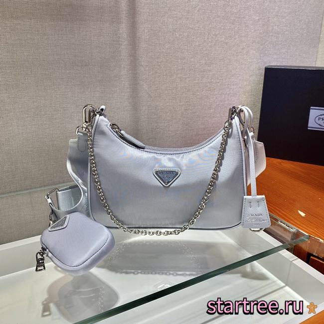 Prada Re-Edition 2005 Nylon Light Blue Bag - 1BH204 - 22x12x6cm - 1