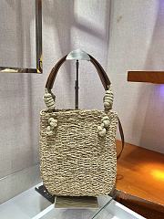 Prada Corn Husk and Leather Tote - 1BG327 - 23x26x5cm - 5