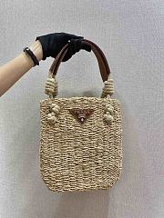 Prada Corn Husk and Leather Tote - 1BG327 - 23x26x5cm - 4