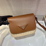 Prada Raffia and Leather Shoulder Bag - 1BD243 - 20x15x6.5cm - 5