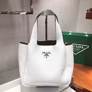Prada Dynamique Leather White/Caramel Handbag - 1BG335 - 25x21.5x14cm