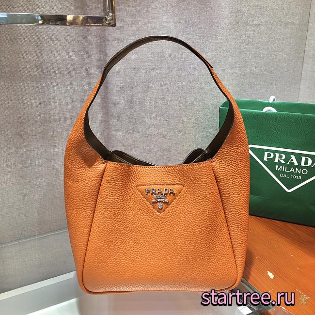 Prada Leather Papaya Caramel Handbag - 1BC127 - 23x21x13cm - 1