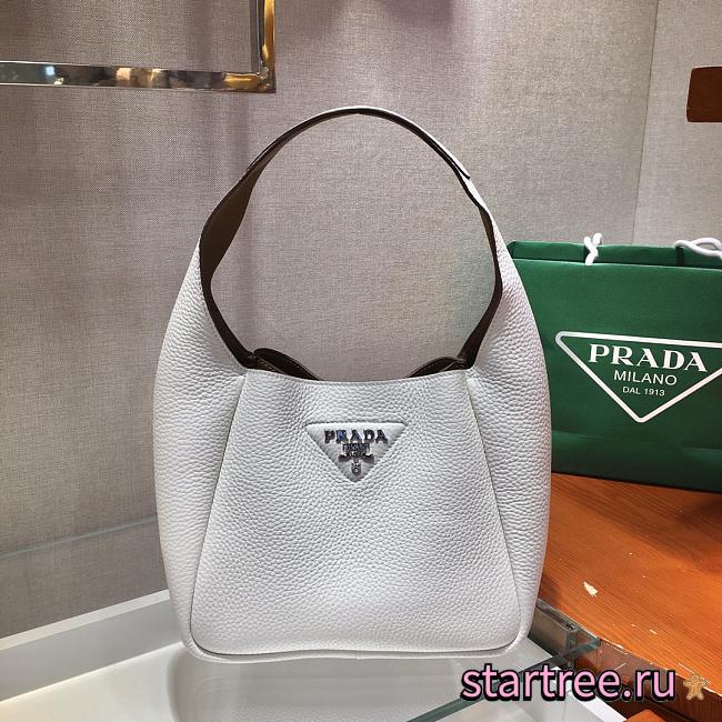 Prada Leather White Handbag - 1BC127 - 23x21x13cm - 1